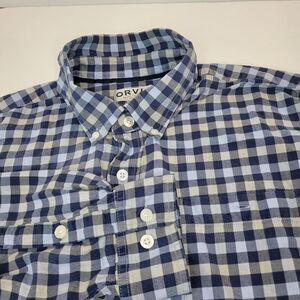 Orvis, Classic Collection Blue Plaid Flannel Shirt, Size XL